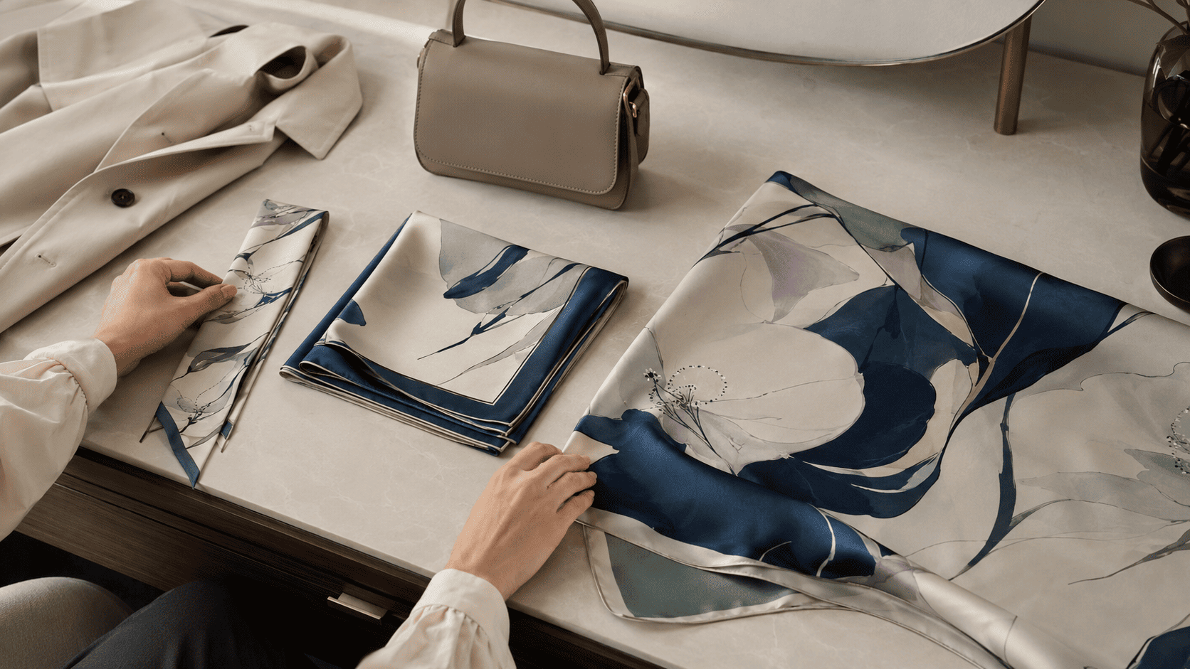 Choosing between a silk twilly, medium square and large scarf as a thoughtful gift